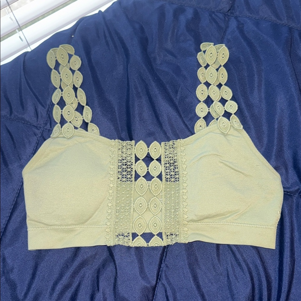 Boho green bralette